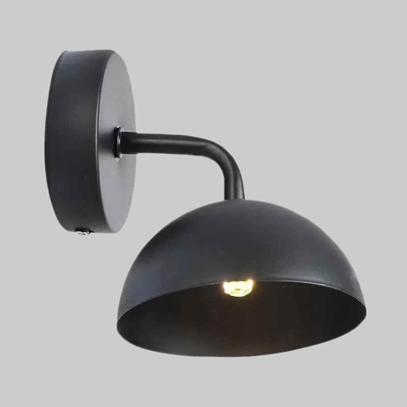 Frendorf | 1 Licht Wandlamp Industriële Koepel Shade Metaal Omlaag Wandlicht met Gebogen Arm in Zwart/Brons voor Slaapkamer