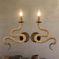 Frendorf | Kandelaar Ropesteen Wandlamp met Gebogen Ontwerp Vintage 1 Licht Slaapkamer Muurbevestigde Lamp in Brons