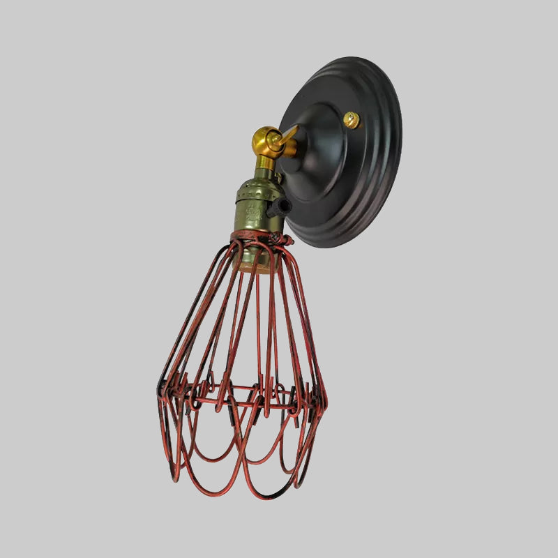 Frendorf | Gegoten ijzeren draadbescherming wandverlichting boerderij stijl 1 bol restaurant draaibare scone lamp in zwart/bronze