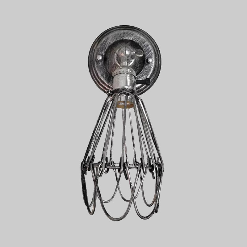 Frendorf | Gegoten ijzeren draadbescherming wandverlichting boerderij stijl 1 bol restaurant draaibare scone lamp in zwart/bronze