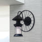 Frendorf | Zwarte/Bronzen Lantaarn Wandlamp Vintage Industrieel Metaal 1 Verlichting Restaurant Wandlamp met Wieldecoratie