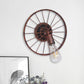 Frendorf | Schwarz/Bronze Rad Design Wand Sconce Lampe mit Offener Glühbirne Bauernhaus Stil Metall 1 Licht Restaurant Sconce Licht