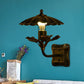 Frendorf | 1 Glühbirne gewellter Wandleuchtenlampe Retro-Stil Rostmetallische Leuchte mit Blattdekoration für Flur