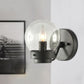 Frendorf | Gezaaid Glas Zwarte Wandlamp Globe Shade 1-Licht Industriële Wandlamp Fixture voor Slaapkamer