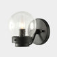 Frendorf | Gezaaid Glas Zwarte Wandlamp Globe Shade 1-Licht Industriële Wandlamp Fixture voor Slaapkamer