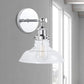 Frendorf | Klar Glas Chrom/Nickel Wandleuchte Scheune 1-Lampe Industrielle Wandlampe für die Küche