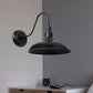 Frendorf | Farmhouse Stil Scheunen Wand Leuchten Lampe 1 Kopf Metall Wandbeleuchtung mit Gänsehaarn Arm in Schwarz für Außenbereich