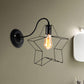 Frendorf | Schwarz 1 Licht Wandleuchte Retro Stil Metall Diamant/Stern Wandlampe mit Käfigschirm für Kaffeehaus