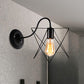 Frendorf | Schwarze 1 Kopf Wandlampe Vintage Industrial Metall Flasche/Rechteckige Wandleuchte Wandlampe mit Drahtgestell für Café