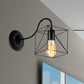 Frendorf | Schwarze 1 Kopf Wandlampe Vintage Industrial Metall Flasche/Rechteckige Wandleuchte Wandlampe mit Drahtgestell für Café