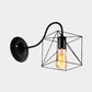 Frendorf | Schwarze 1 Kopf Wandlampe Vintage Industrial Metall Flasche/Rechteckige Wandleuchte Wandlampe mit Drahtgestell für Café