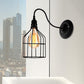 Frendorf | Schwarze 1 Kopf Wandlampe Vintage Industrial Metall Flasche/Rechteckige Wandleuchte Wandlampe mit Drahtgestell für Café