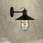 Frendorf | 1 Lichtkegel Wandlamp Industrieel Zwart Helder Glas Wandlamp voor Keuken met Kooi en Stekkerkabel