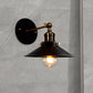 Frendorf | Schwarze Kegel-Wandleuchte Retro-Stil Metall 1 Glühbirne Esszimmer winkelverstellbare Wandleuchte mit Stecker-Kabel
