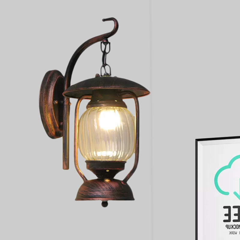 Frendorf | Kerosene Kitchen Wandlicht Coastal Ribbed Glas 1 Licht Klare Wandlamp