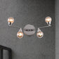Frendorf | Ball-förmige Glas-Wandlampe Vintage-Stil 2/4 Lichter Wohnzimmer Wandmontage Licht in verchromter Ausführung