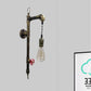 Frendorf | Antieke Messing Pijp Wandlamp Rustic Industrieel IJzer 1 Licht Woonkamer Wandlamp met Hangende Gloeilamp