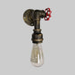 Frendorf | 1 Kop metalen wandverlichting industrieel zwart/antiek messing waterpijp slaapkamer wandlamp met klep