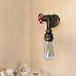 Frendorf | 1 Kop metalen wandverlichting industrieel zwart/antiek messing waterpijp slaapkamer wandlamp met klep