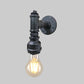 Frendorf | 1 Licht Eisen Wand Sconces Beleuchtung Industriell Schwarz/Gebürstetes Silber Bare Bulb Innen Wand Montiert Lampe mit Wasserrohr