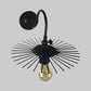 Frendorf | Open Bulb Innenwandleuchte mit Sputnik-Design Vintage-Stil Metall 1 Licht Schwarz Wandleuchte