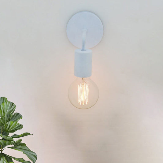 Frendorf | Gehoekte Slaapkamer Wandverlichting Retro Stijl Metalen 1 Lamp Wit/Chroom Afwerking Sconcelamp