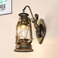 Frendorf | One Bulb Wandlamp met Lantaarn Schaduw Helder Glas Kust Slaapkamer Wandlamp in Zwart/Antiek Messing/Verweerd Koper met Zeemeermin