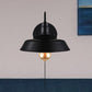 Frendorf | Barn Küche Wand Licht Fixture Industrieller Metall 1 Licht Schwarz Sconces Licht mit Gänsehaube Arm und Stecker Kabel