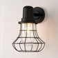 Frendorf | 1 Licht Draadframe Wandlamp Industrial Zwart Metaal Wandlamp met Binnenheldere Glazen Schaal voor Porche
