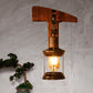 Rust Eins Licht Wandleuchte Küstliche Klare Glas Laterne Beleuchtung Fixture mit Holz Rückplatte