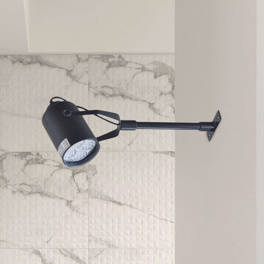 Frendorf | LED Drehbarer Zylinder Wandbeleuchtung Industrieller Stil Schwarzes Metall Mini Wandlampe für Restaurant