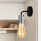 Frendorf | Messing/Koper Open Glühbirne Wandlamp met Gebogen Arm Industriële Stijl Metaal 1 Licht Nachtkastje Wandverlichting