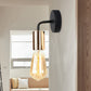 Frendorf | Messing/Koper Open Glühbirne Wandlamp met Gebogen Arm Industriële Stijl Metaal 1 Licht Nachtkastje Wandverlichting