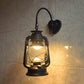 Frendorf | Coastal Lantern Wandverlichting Fixture 1 Gloeilamp Helder Glas Wandlamp in Zwart/Bronze/Koper voor Gang