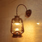 Frendorf | Coastal Lantern Wandverlichting Fixture 1 Gloeilamp Helder Glas Wandlamp in Zwart/Bronze/Koper voor Gang