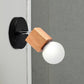 Frendorf | Zwart/Wit 1 Hoofdwandlamp Sconces Industrieel Stijl Houten Vierkante Wandmontage Lamp met Circulaire Wandplaat