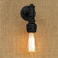 Frendorf | 1 Kopf Wandleuchte Industrielle Freiliegende Glühbirne Metallic Wandmontage Lampe mit Rohr in Schwarz für Flur