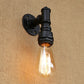 Frendorf | 1 Kopf Wandleuchte Industrielle Freiliegende Glühbirne Metallic Wandmontage Lampe mit Rohr in Schwarz für Flur