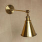 Frendorf | 1 Licht Wandlampe mit Tapse Schatten Metallic Vintage Innen Wandbeleuchtung in Messing, 8"/12" Dia