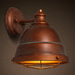 Frendorf | 1 Lichtkuppel Wandlamp met Draadkooi Vintage Stijl Zwart/Verweerd Koper IJzeren Wandlamp voor Trap