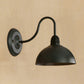 Frendorf | 1 Kopf Wand Sconce Retro Kuppelschirm Metall Sconce Lichtfixture mit gebogenem Arm in Schwarz