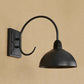 Frendorf | 1 Kopf Wand Sconce Retro Kuppelschirm Metall Sconce Lichtfixture mit gebogenem Arm in Schwarz