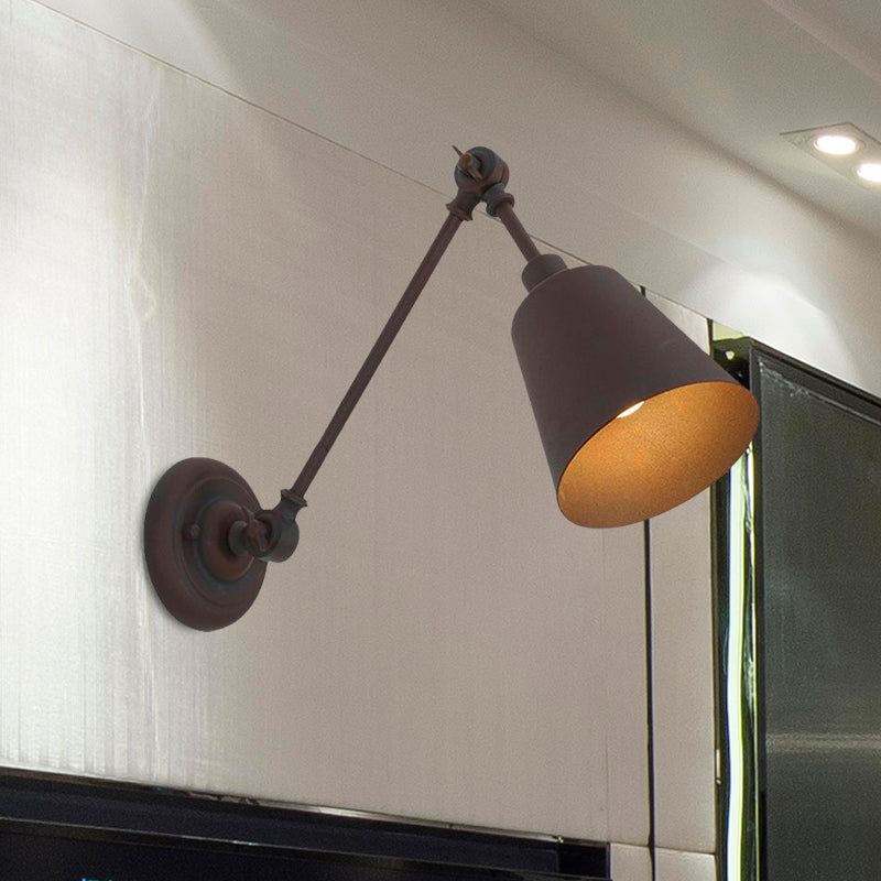 Frendorf | 1 Licht Metalen Wandlamp Hedendaags Zwart/Roest Getailleerde Slaapkamer Wandlamp Sconces met Verstelbare Arm