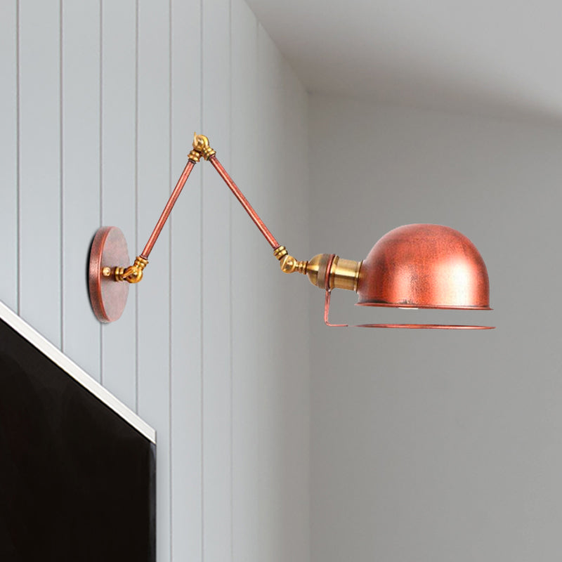 Frendorf | 1 Licht Swing Arm Wandverlichting Vintage Stijl Messing/Koper Metalen Wandmontage Licht met Kom Shade