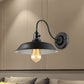 Frendorf | Metallische Scheunenlampe Wandlampe mit Flexarm Industrie 1 Glühbirne Schlafzimmer Wandbeleuchtung in Schwarz