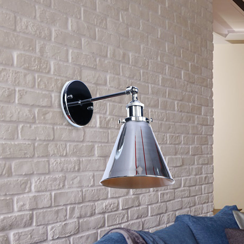 Frendorf | Konisch Wohnzimmer Wandbeleuchtung Industriestil Metallisch 1 Kopf Messing/Bronze Wandmontage Licht