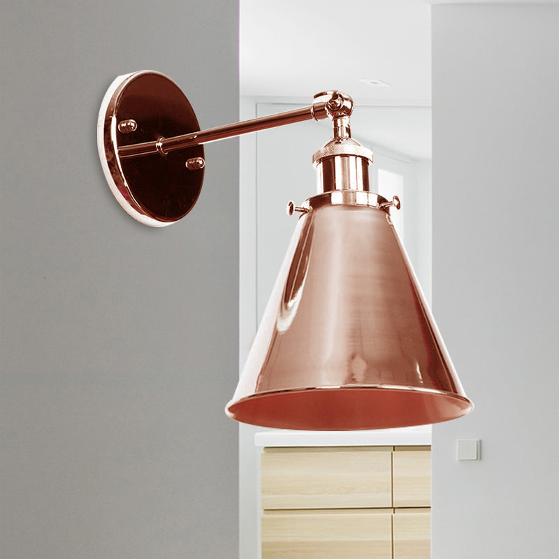 Frendorf | Konisch Wohnzimmer Wandbeleuchtung Industriestil Metallisch 1 Kopf Messing/Bronze Wandmontage Licht