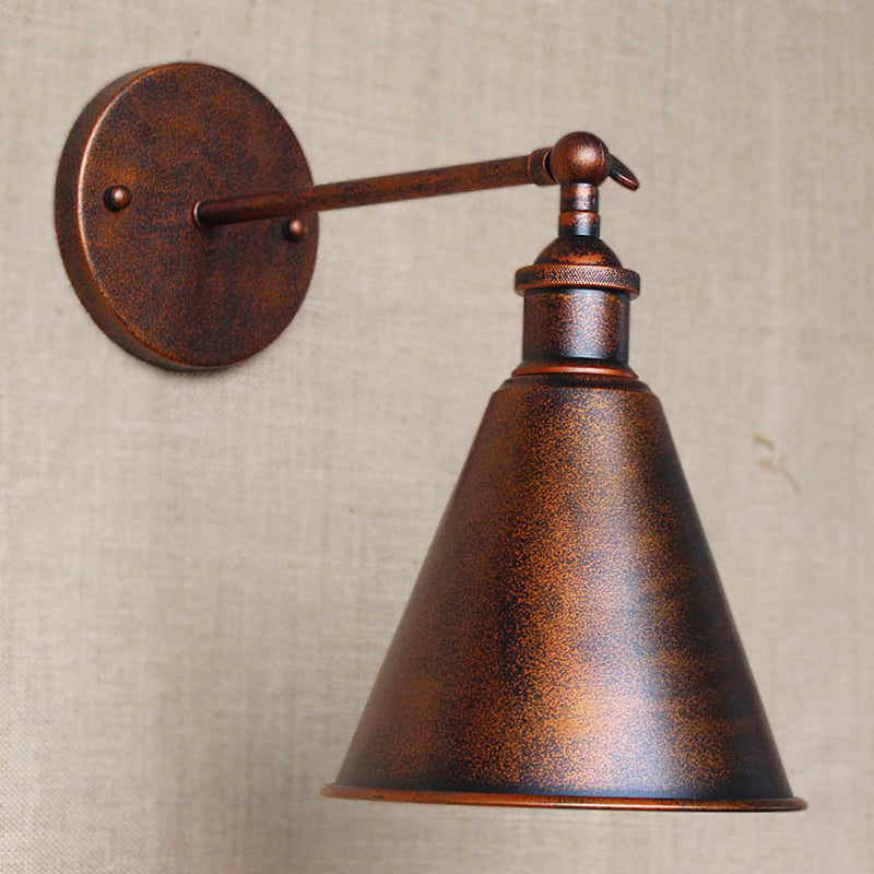 Schwarz/Rost 1 Kopf Wandlampe Landhausstil Schmiedeeisen konisch verstellbare Wandleuchte für den Außenbereich