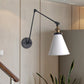 Frendorf | Tapered Schlafzimmer Wandmontage Licht Loft Stil Metallisch 1 Kopf Schwarz/Weiß Verstellbare Wandleuchtenarmatur