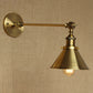 Frendorf | Messing/Bronze 1-Tülle Wandlampe Vintage Stil Metall konische Wandleuchte für Schlafzimmer Nachttisch